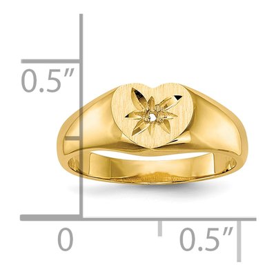 10K Yellow Gold Child's Heart Ring Mounting – view 4