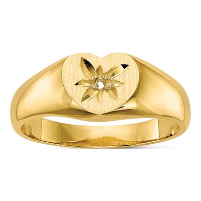 10K Yellow Gold Child's Heart Ring Mounting
