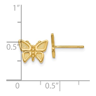 10K Yellow Gold Butterfly Stud Earrings – view 5