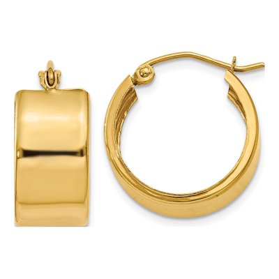 10K Yellow Gold 15mm Hoop Earrings