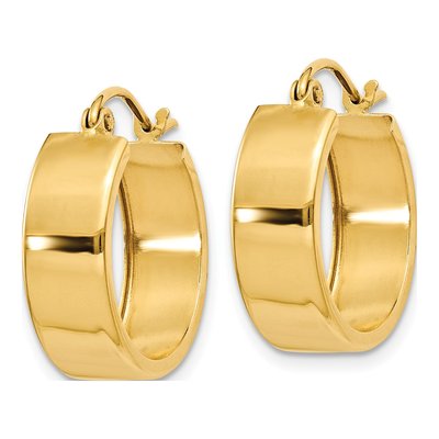 10K Yellow Gold 13mm Small Hoop Earrings – view 3