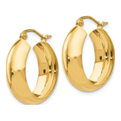 10K Yellow Gold 14mm Small Hoop Earrings – view 2
