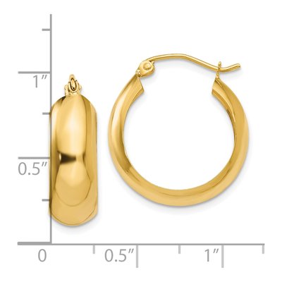 10K Yellow Gold 14mm Small Hoop Earrings – view 4