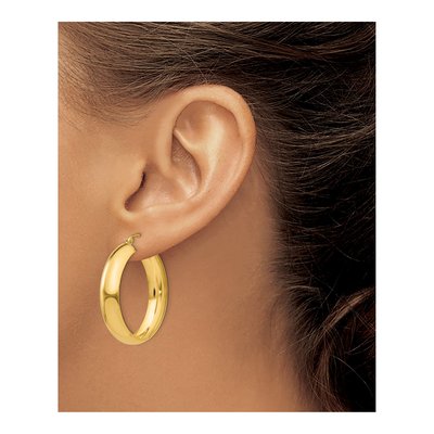 10K Yellow Gold 18mm Hoop Earrings – view 3
