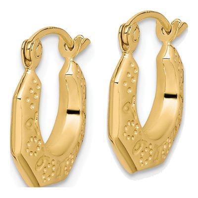 10K Yellow Gold 8mm Hollow Hoop Earrings – view 3