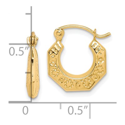 10K Yellow Gold 8mm Hollow Hoop Earrings – view 5