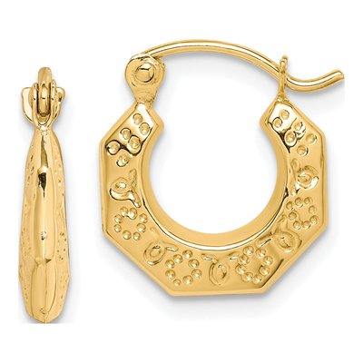 10K Yellow Gold 8mm Hollow Hoop Earrings