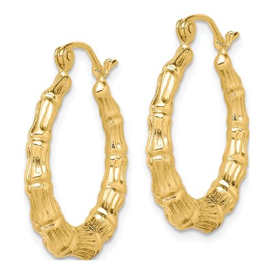 10K Yellow Gold 25mm Hollow Hoop Earrings – view 3