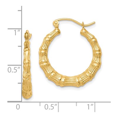 10K Yellow Gold 25mm Hollow Hoop Earrings – view 5