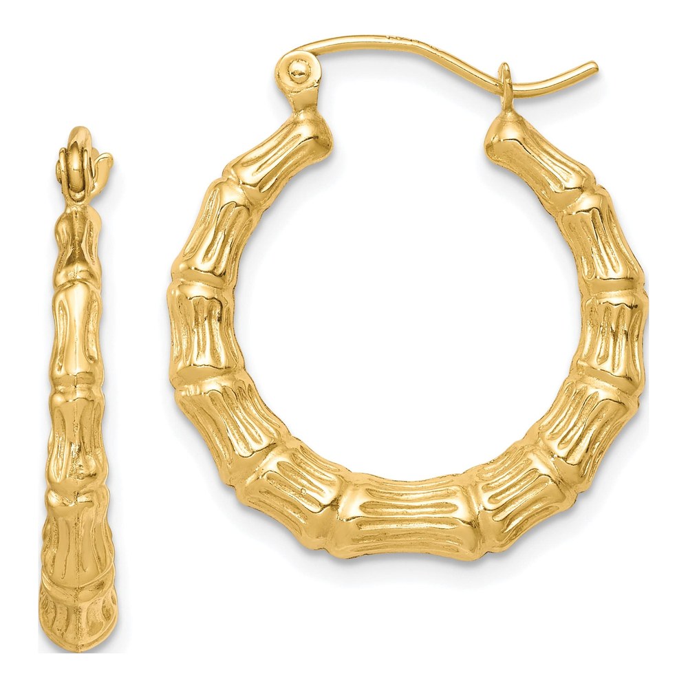 10K Yellow Gold 25mm Hollow Hoop Earrings