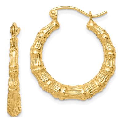 10K Yellow Gold 25mm Hollow Hoop Earrings