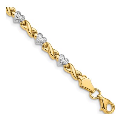 10K Yellow Gold X-And-Heart Bracelet
