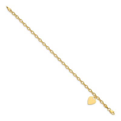 10K Yellow Gold Heart Disc Bracelet – view 2