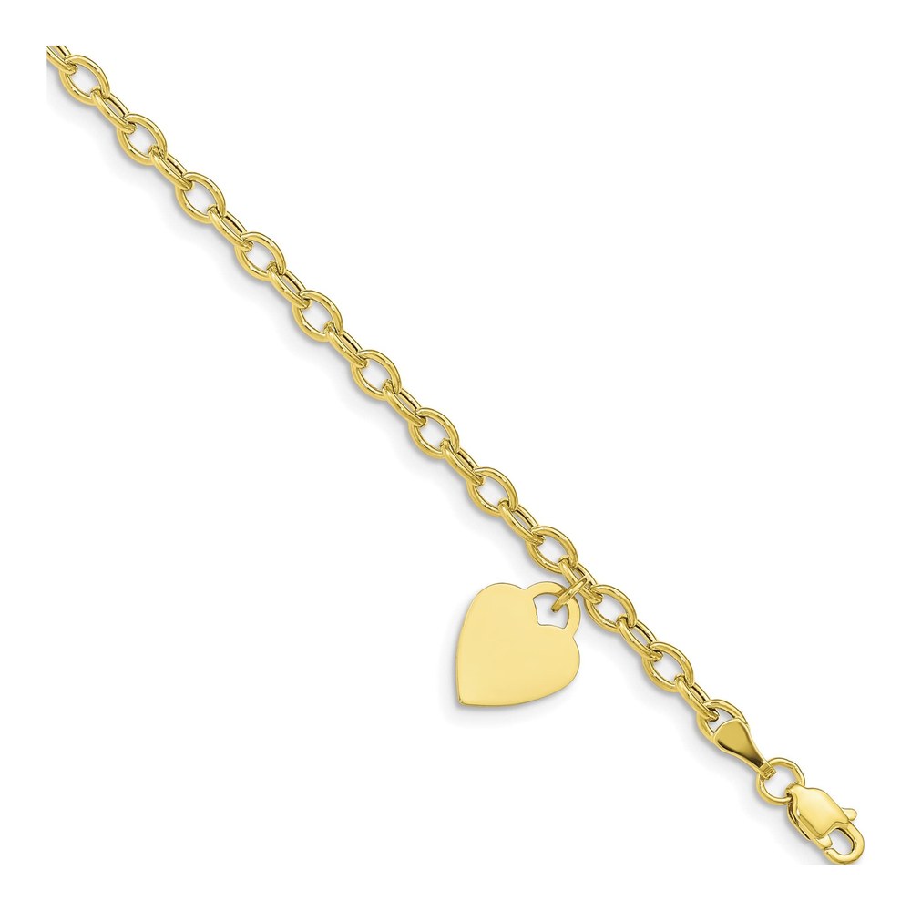 10K Yellow Gold Heart Bracelet