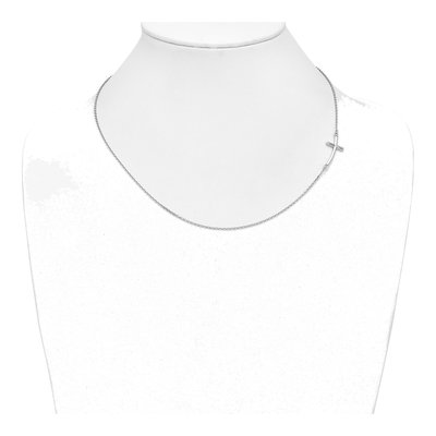 10K White Gold Sideways Cross Pendant Necklace – view 4