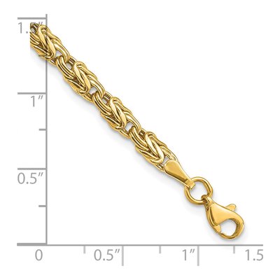 10K Yellow Gold Byzantine Bracelet, 7.5 in – view 3
