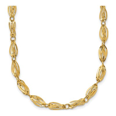 10K Yellow Gold Fancy Link Necklace