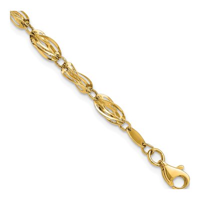 10K Yellow Gold Fancy Link Bracelet