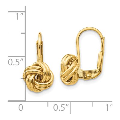 10K Yellow Gold Love Knot Leverback Earrings – view 5