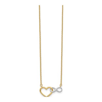 10K Yellow Gold Heart Infinity Pendant Necklace – view 2