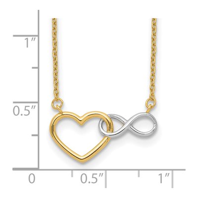 10K Yellow Gold Heart Infinity Pendant Necklace – view 3