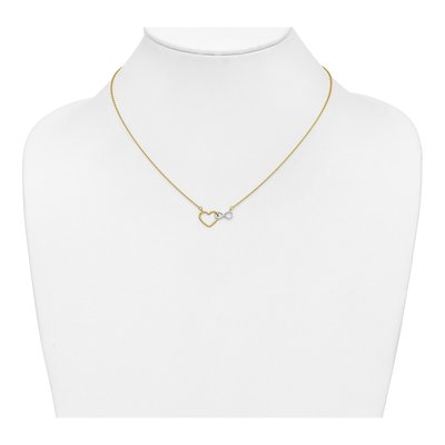 10K Yellow Gold Heart Infinity Pendant Necklace – view 4