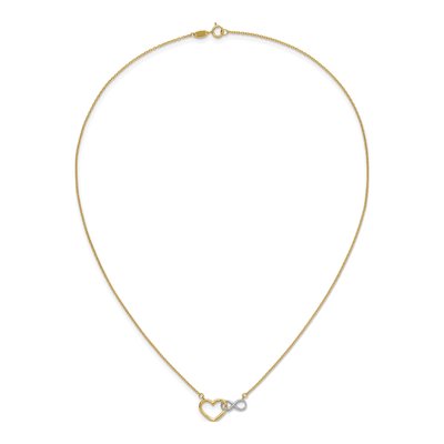 10K Yellow Gold Heart Infinity Pendant Necklace – view 5