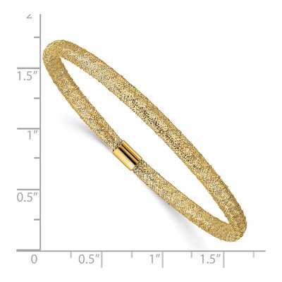 10K Yellow Gold 4mm Hollow Stretch Mesh Chain Bracelet – view 3