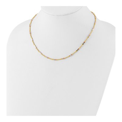 10K Tri-Color Gold 2.4mm Beaded Chain – view 2