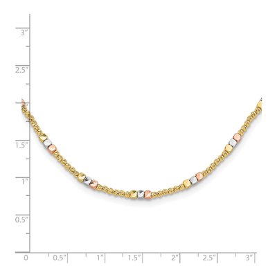 10K Tri-Color Gold 2.4mm Beaded Chain – view 4