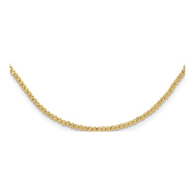 10K Yellow Gold 2mm Beaded Chain – view 2