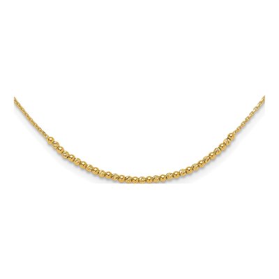 10K Yellow Gold 2mm Beaded Chain