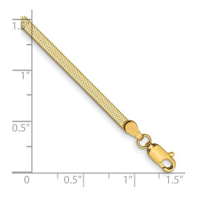 10K Yellow Gold 2.5mm Herringbone Chain Bracelet – view 3