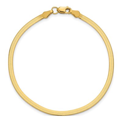 10K Yellow Gold 2.5mm Herringbone Chain Bracelet – view 5