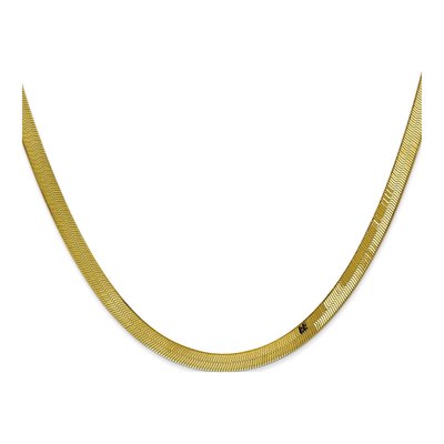 10K Yellow Gold 4mm Silky Herringbone Chain – view 2