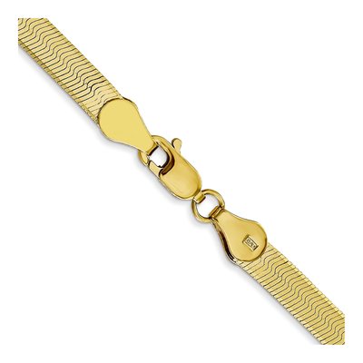 10K Yellow Gold 4mm Silky Herringbone Chain – view 3