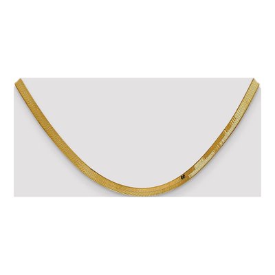 10K Yellow Gold 4mm Silky Herringbone Chain – view 4