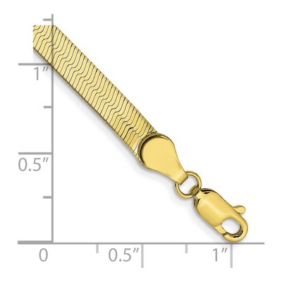 10K Yellow Gold 4mm Herringbone Chain Bracelet – view 2