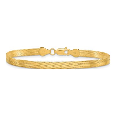 10K Yellow Gold 4mm Herringbone Chain Bracelet – view 3