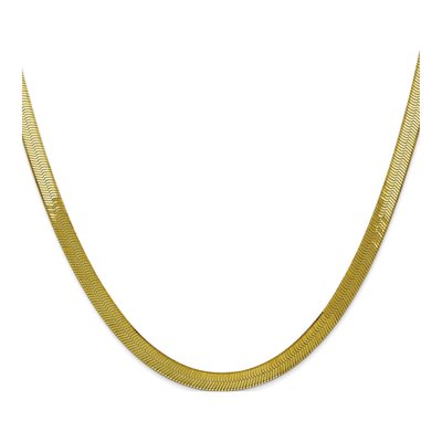 10K Yellow Gold 5mm Silky Herringbone Chain – view 2