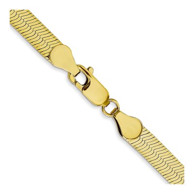 10K Yellow Gold 5mm Silky Herringbone Chain – view 3