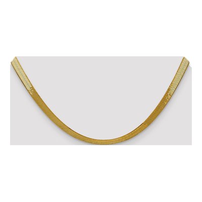 10K Yellow Gold 5mm Silky Herringbone Chain – view 4