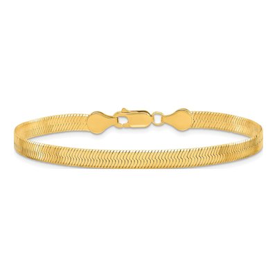 10K Yellow Gold 5mm Herringbone Chain Bracelet – view 3
