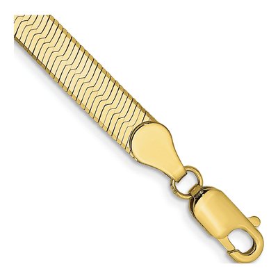 10K Yellow Gold 5mm Herringbone Chain Bracelet