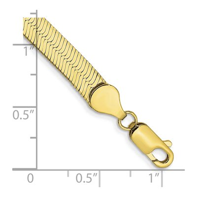 10K Yellow Gold 5.5mm Herringbone Chain Bracelet – view 2