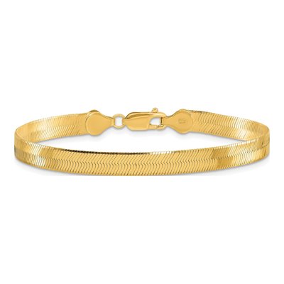 10K Yellow Gold 5.5mm Herringbone Chain Bracelet – view 3