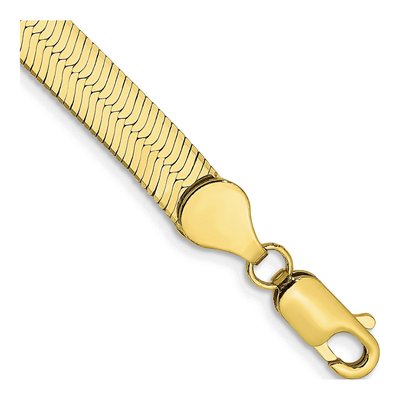 10K Yellow Gold 5.5mm Herringbone Chain Bracelet