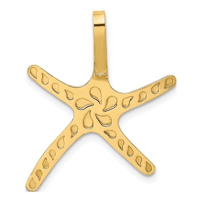 10K Yellow Gold Large Starfish Slide Pendant – view 5