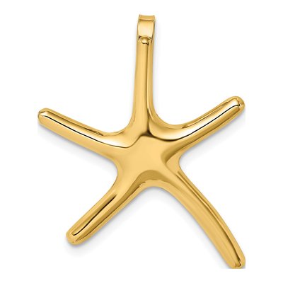 10K Yellow Gold Large Starfish Slide Pendant