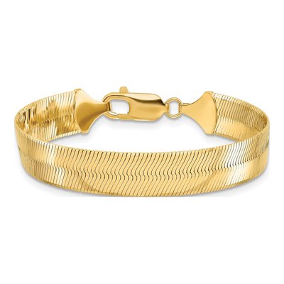 10K Yellow Gold 10mm Silky Herringbone Chain Bracelet – view 2